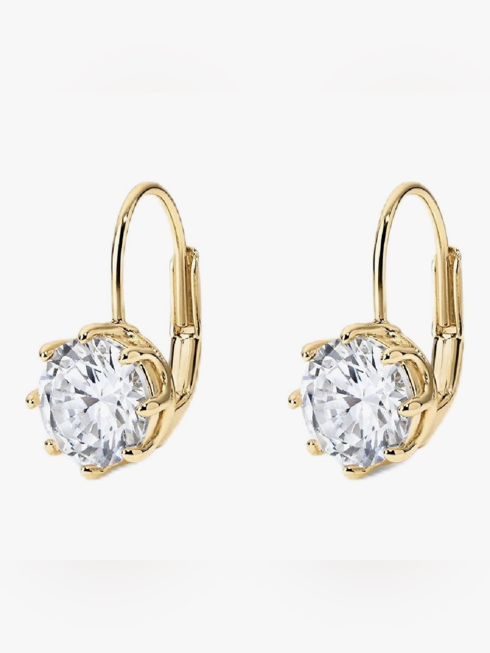 Gorgeous Neiman Marcus 18KT Gold Vermeil Round Detailed White Sapphire Earrings